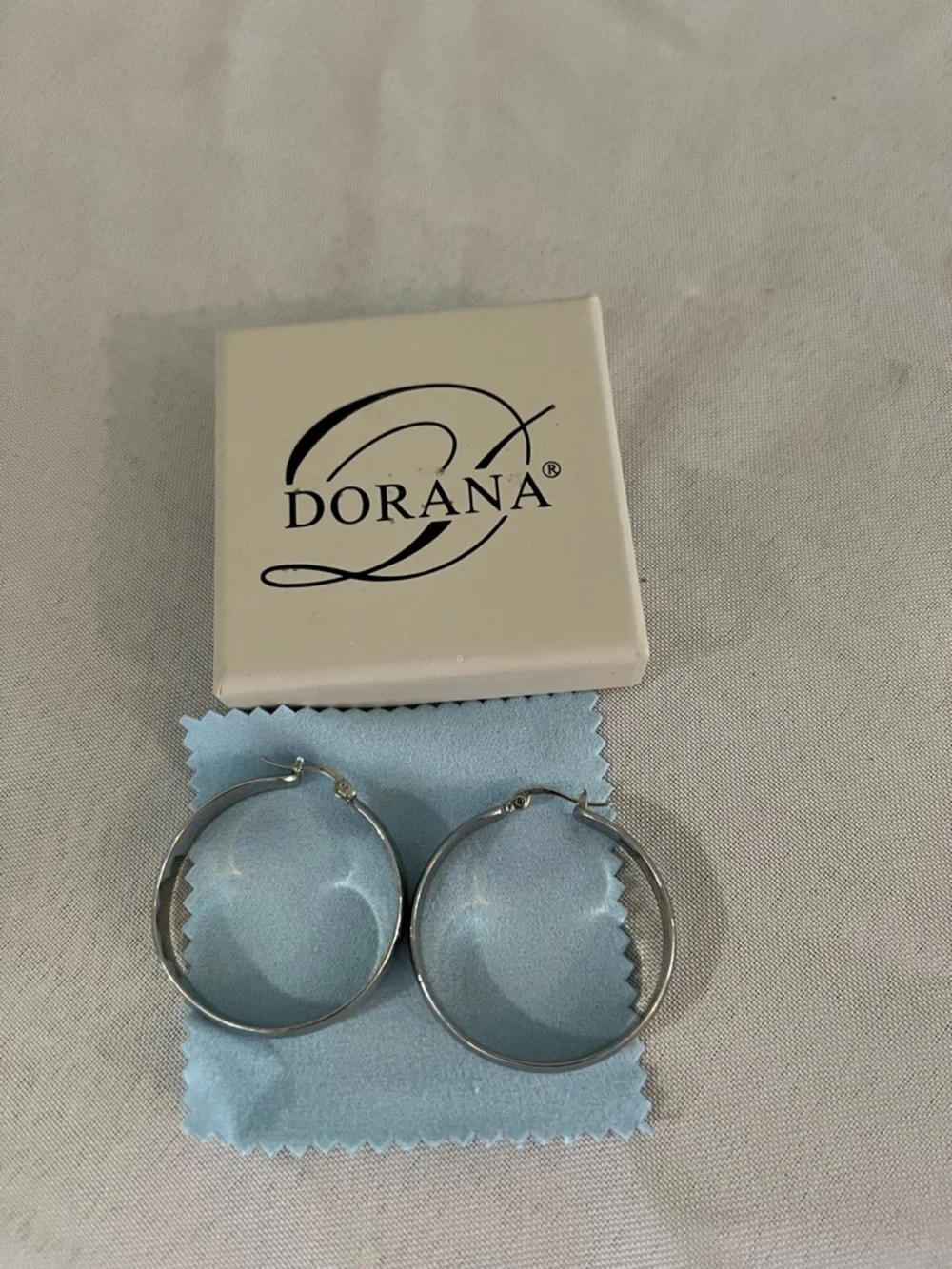 Dorana .925 Sterling Silver Hoop Earrings Polished Classic Medium Hoops